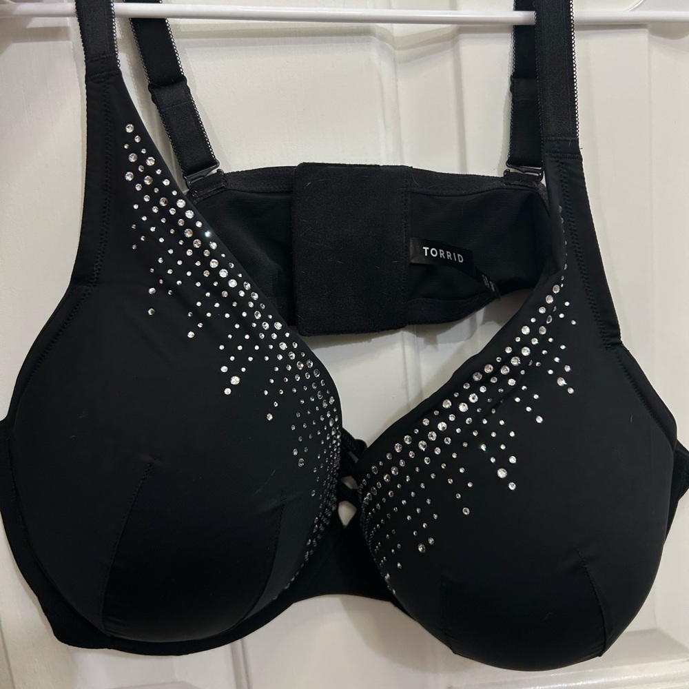 Torrid Black Embellished Bra